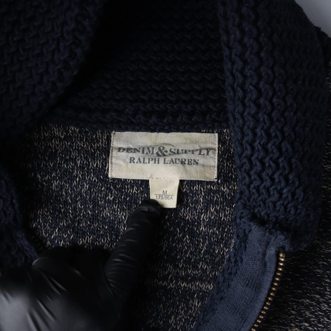 데님앤서플라이 랄프로렌 숄칼라 코튼 린넨 니트 집업 M 상품이미지6
