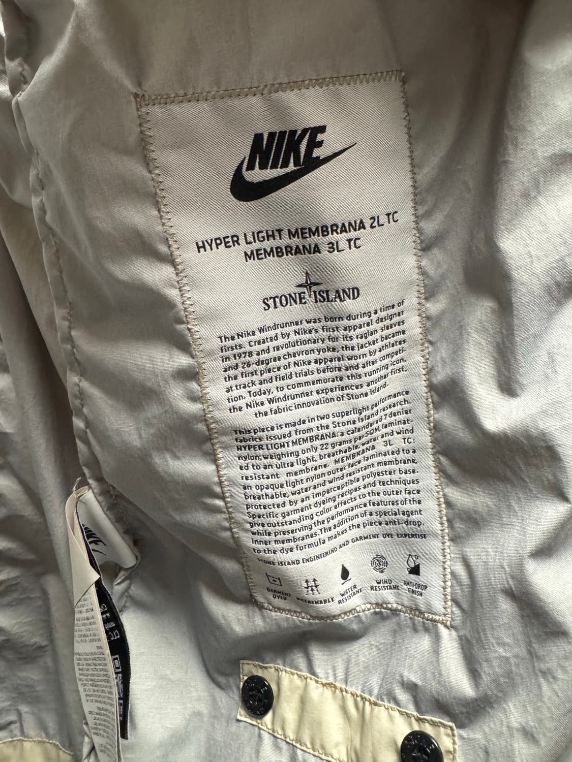 스톤아일랜드 나이키 멤브라나 베이지 S(100) 상품이미지2