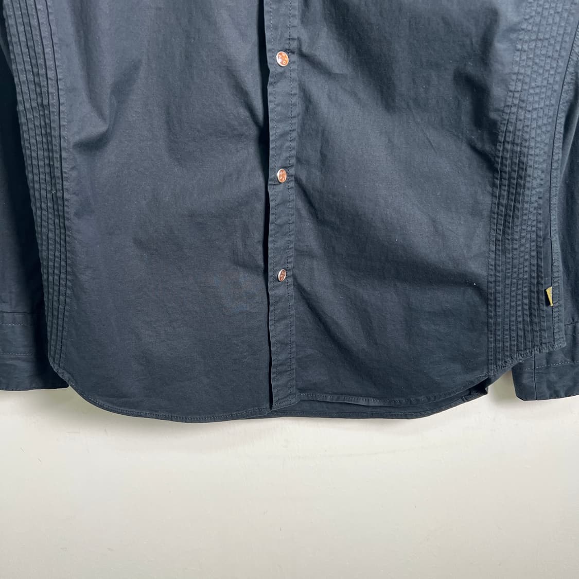 KENZO 겐조 블랙 플리츠 디테일 블랙 셔츠 L 상품이미지5