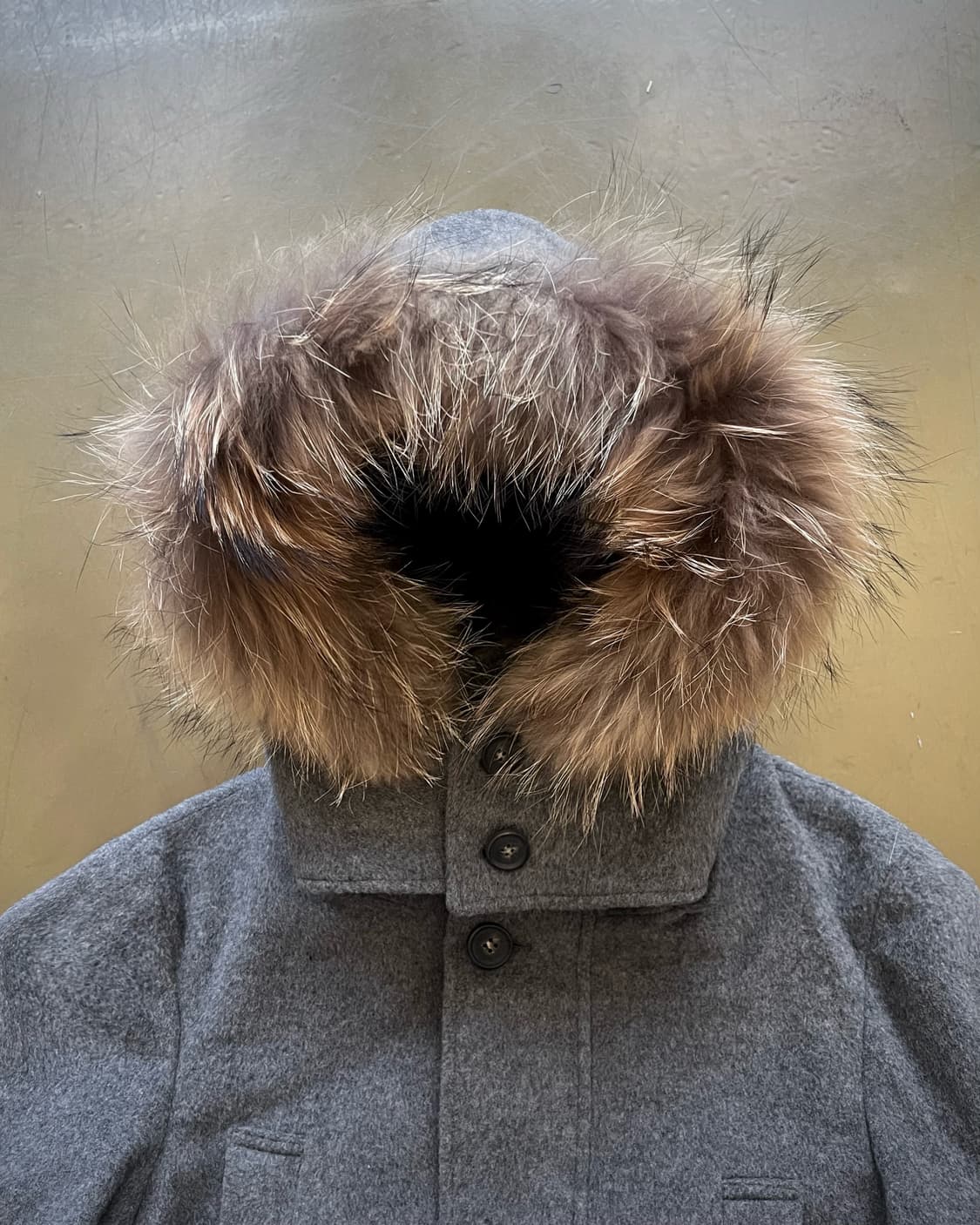 siero Raccoon Fur Hood Wool Coat 상품이미지4