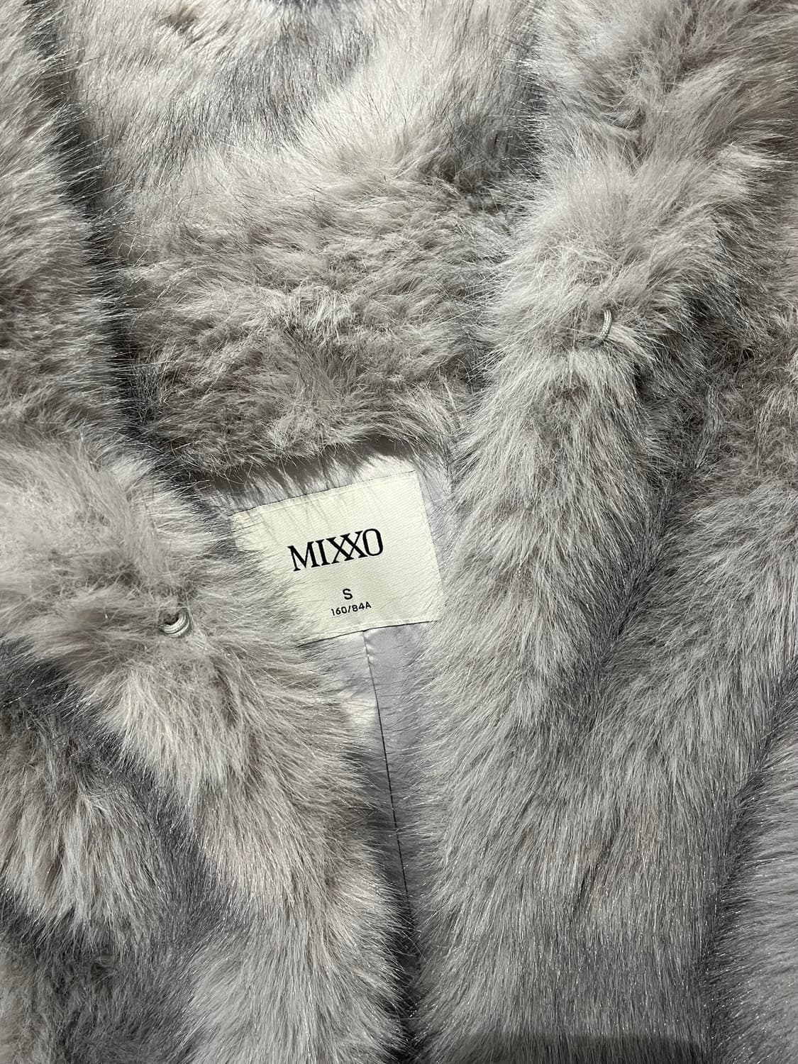 미쏘 퍼자켓 (스탠카라 페이크퍼 숏자켓) 라이트그레이 S 상품이미지3