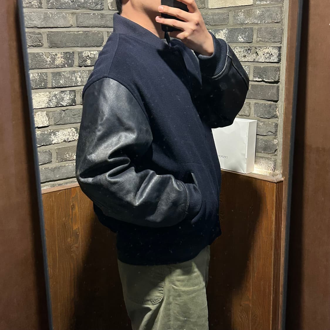 XL) 폴로 랄프로렌 네이비 소가죽 울 바시티 자켓 상품이미지10