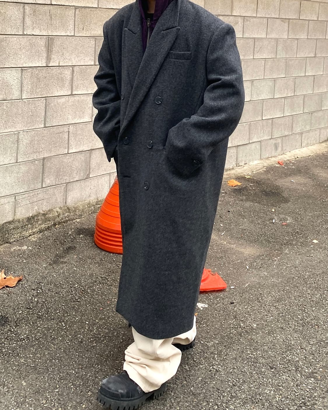 [1회착용/1] 24FW 언더마이카 헤링본 오버핏 코트 상품이미지2