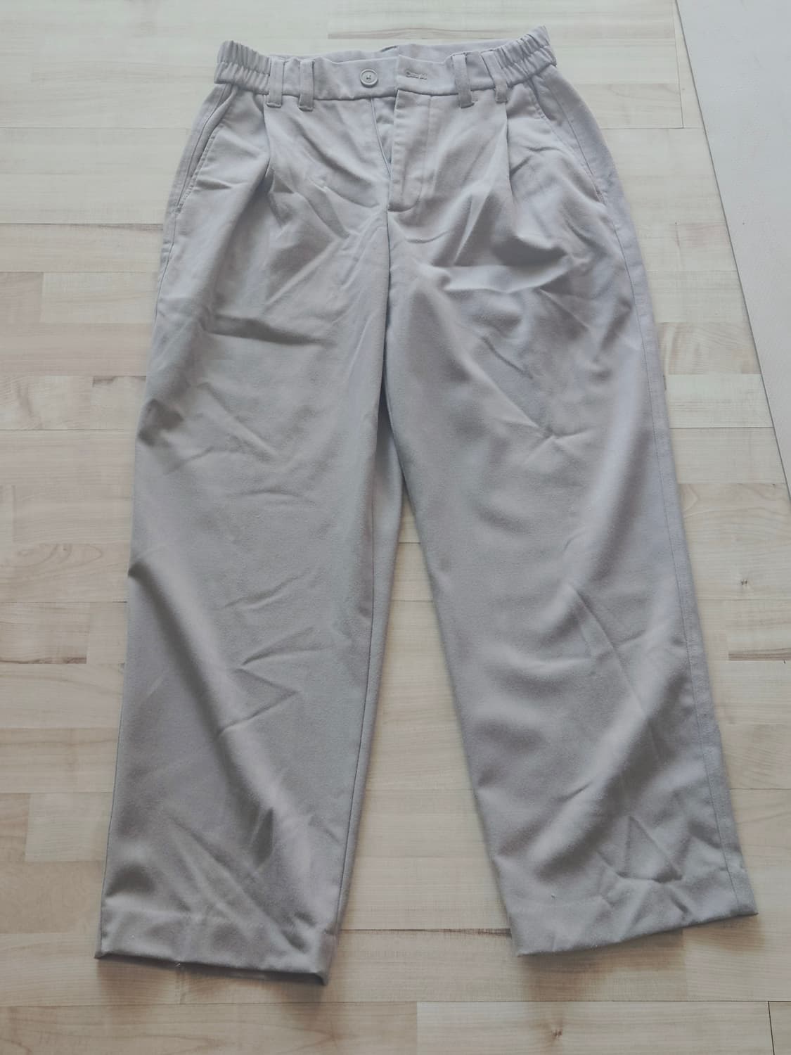 소프트 브러시드 와이드 팬츠 BEIGE 상품이미지1