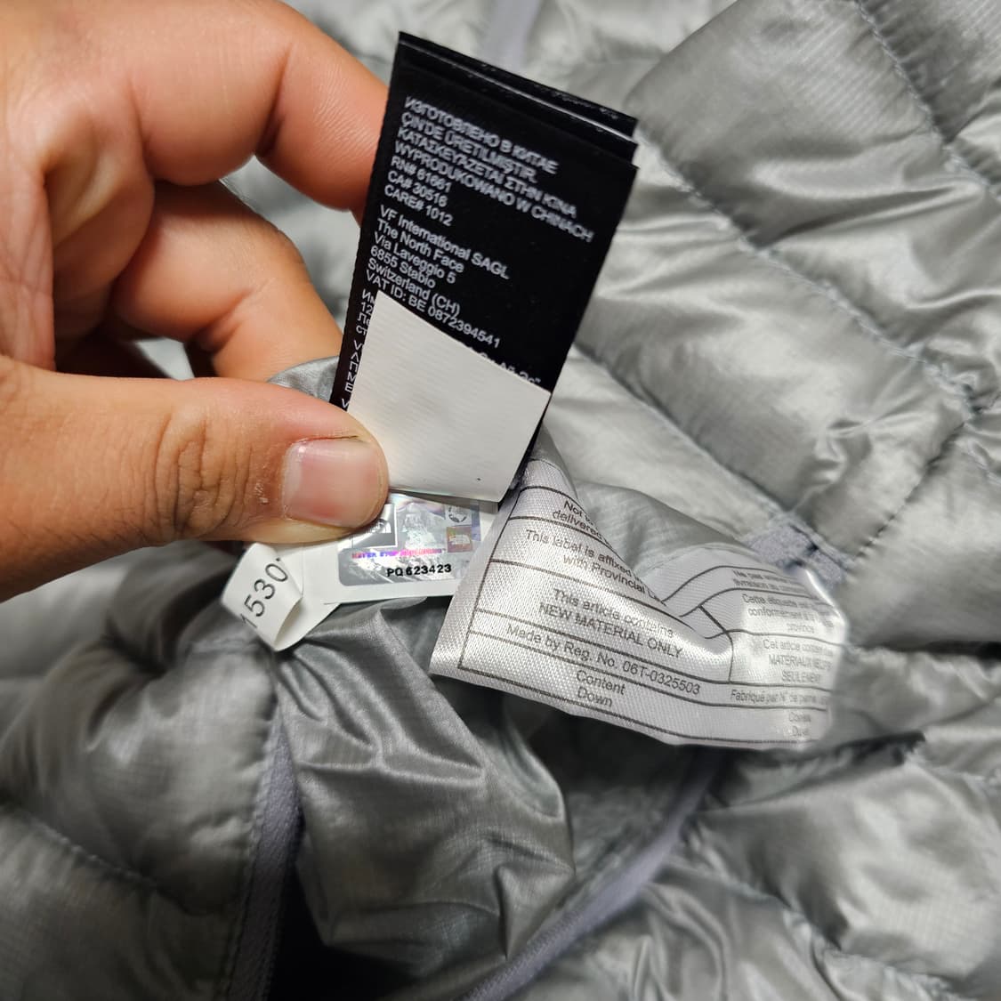 노스페이스 실버 그레이 800필 경량패딩 구스다운 L사이즈 상품이미지9