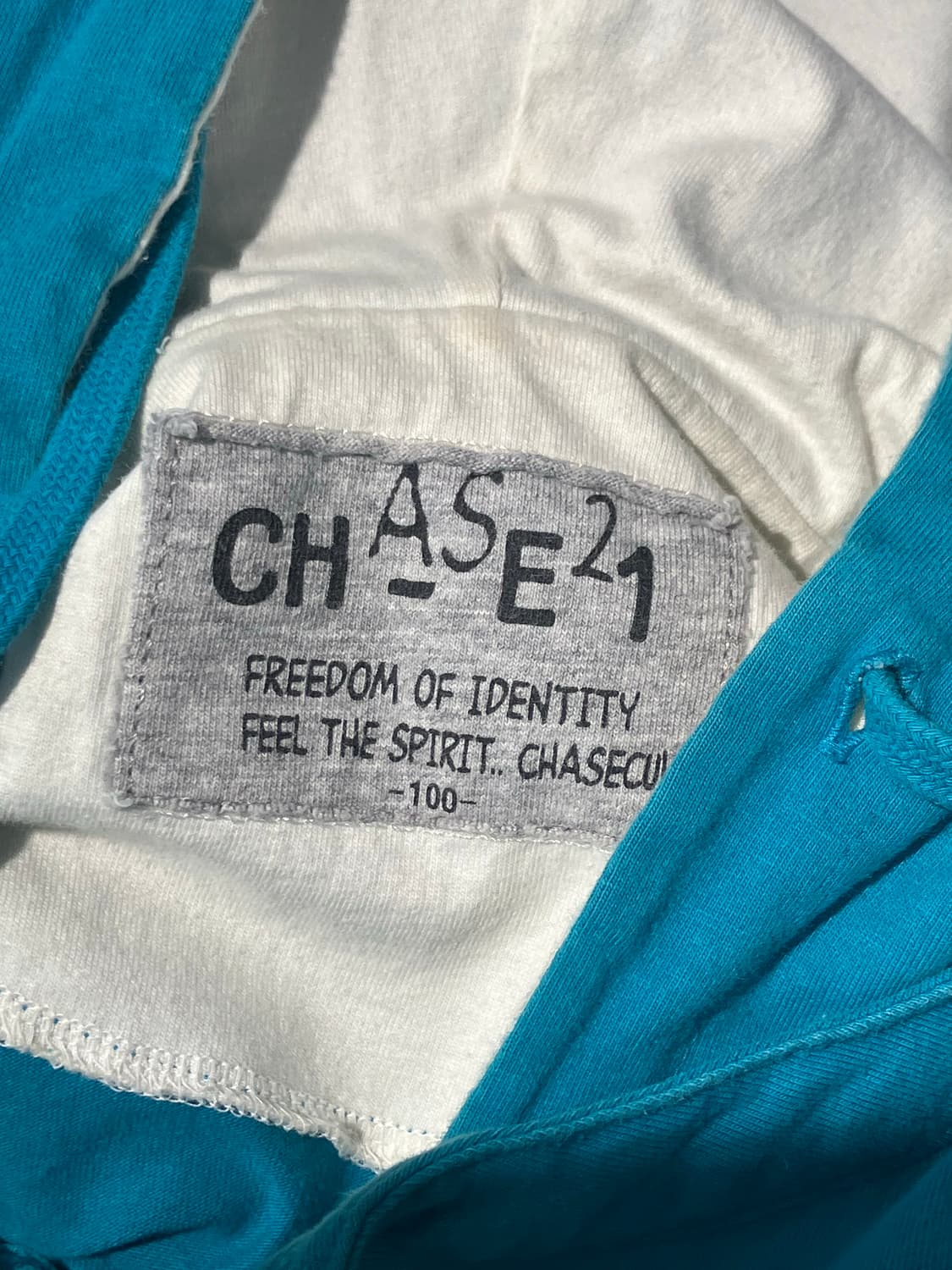 CHASE 21 민트 블루 레이어드 후드 티셔츠 S 상품이미지7