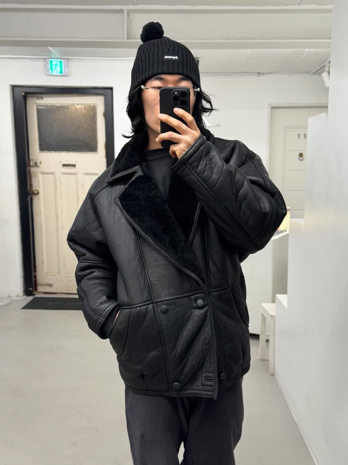 블랙 시어링 무통 자켓 상품이미지7