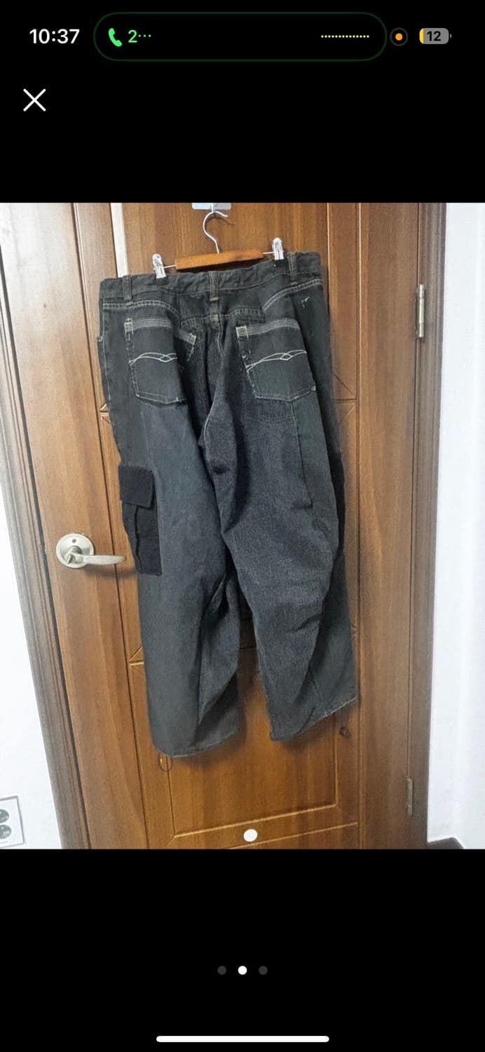 빈티지 흑청 카고 벌륜팬츠 상품이미지2