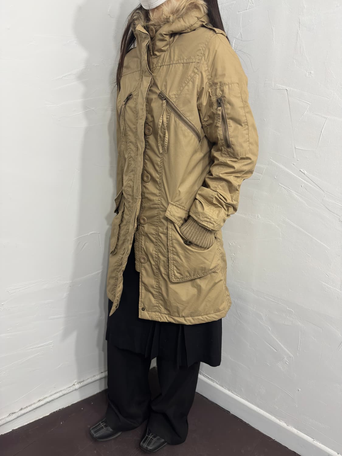 backnumber beige fur hood twoway jacket 상품이미지4