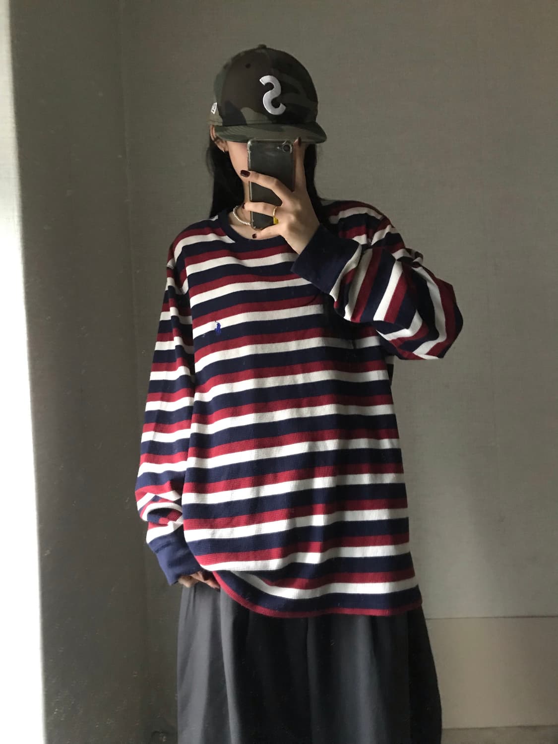 폴로 스트라이프 와플 롱슬리브 상품이미지1