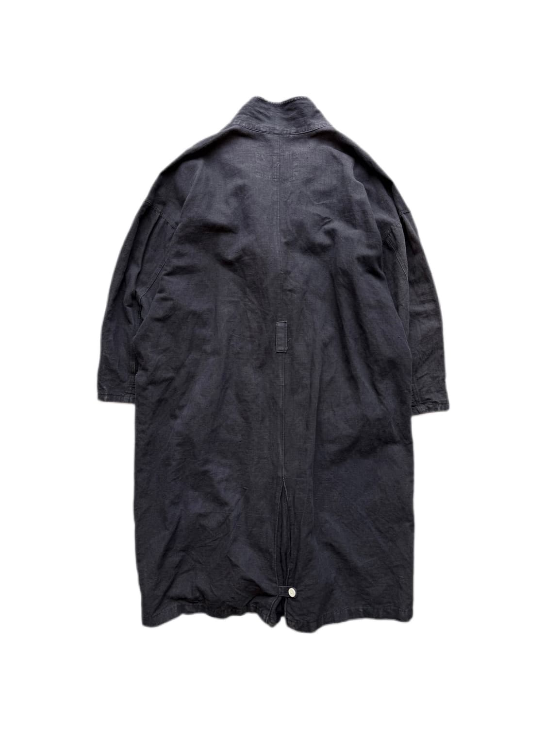 80s 올드 블랙 프렌치 린넨코트 2XL 상품이미지2