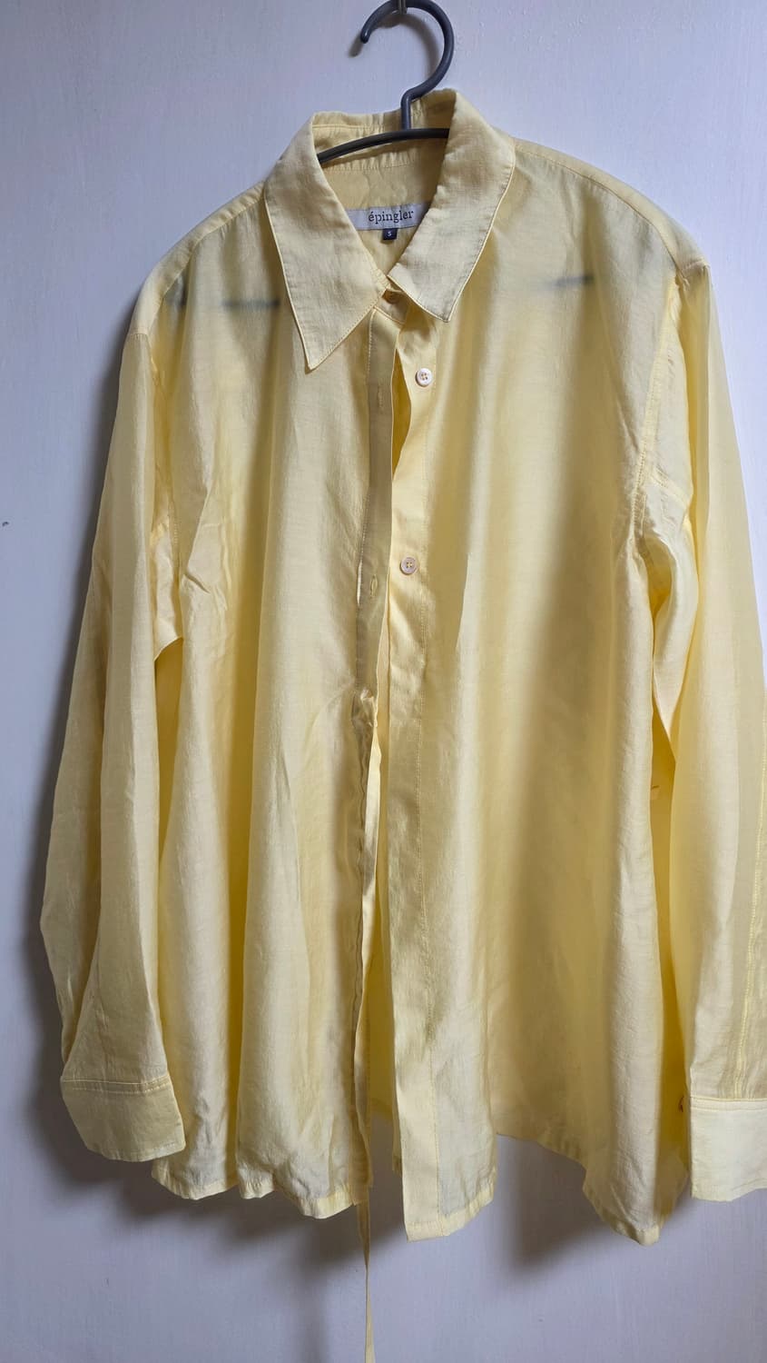 새상품) 에핑글러 WRINKLE TENCEL SHIRTS 옐로우 S 상품이미지8