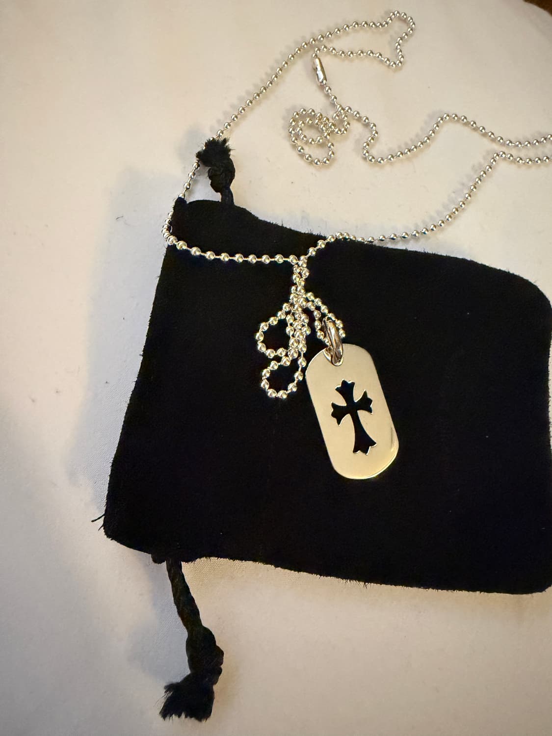 크롬하츠 도그택 타이니 컷아웃 크로스 펜던트 미니+볼체인 상품이미지1