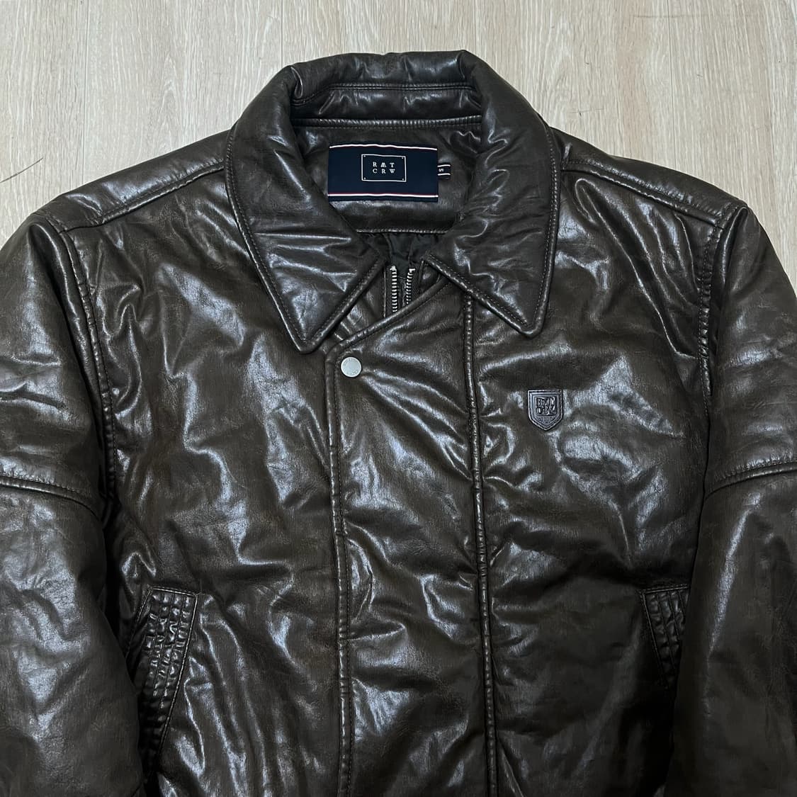 로맨틱크라운 레더 가죽 봄버 패딩 S/90  상품이미지2