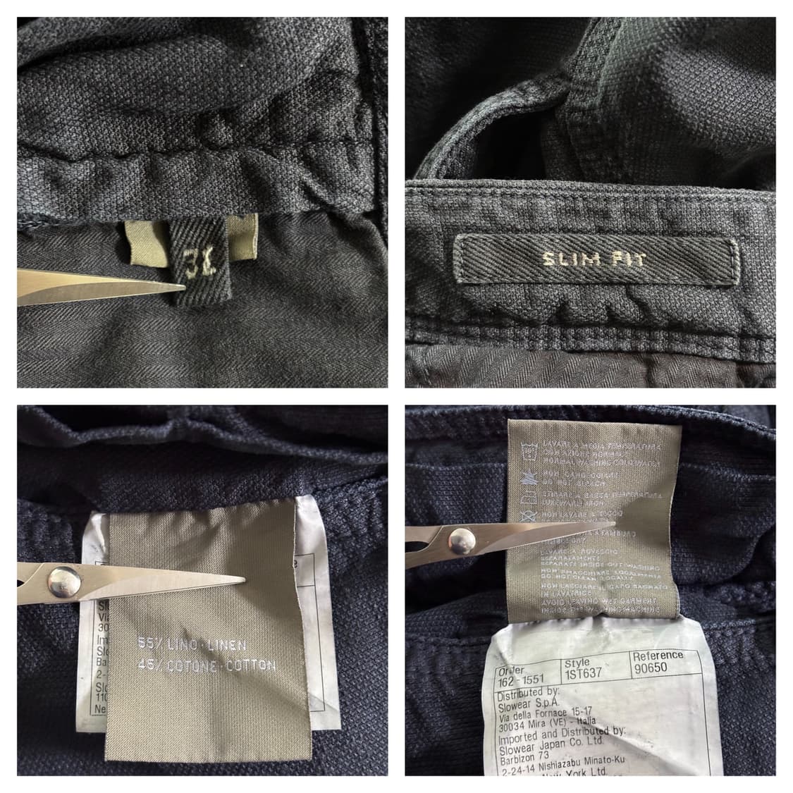 새상품)인코텍스 슬림핏 린넨 코튼 카고팬츠31"/네이비 상품이미지8