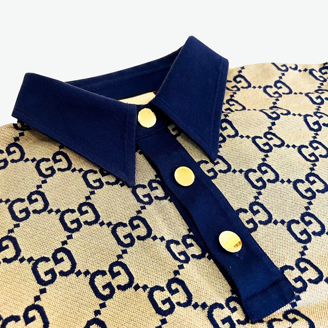 [2XL] 구찌 맥시 GG 실크 코튼 폴로 셔츠 상품이미지5