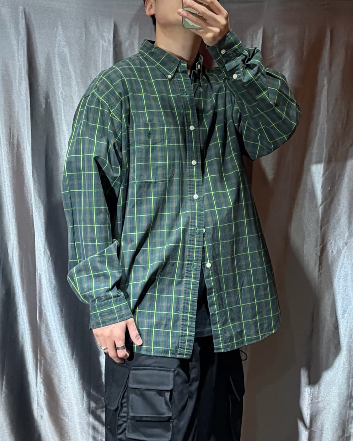XL 폴로랄프로렌 그린포니 원포켓 체크패턴 코튼 셔츠 상품이미지1