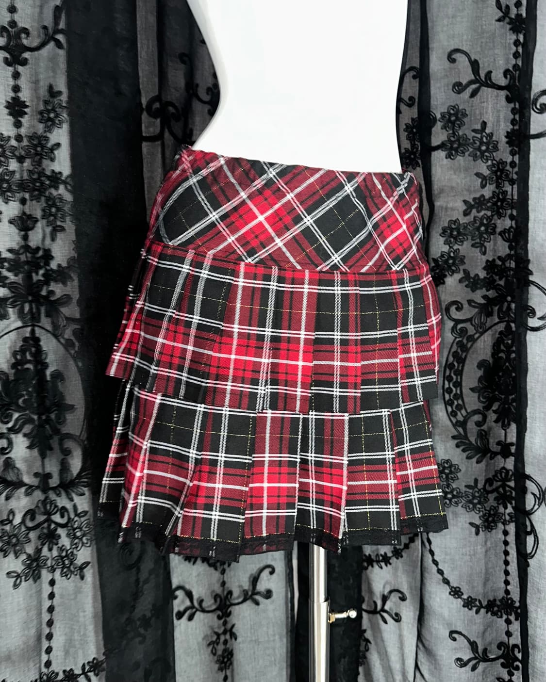 punk cancan checkered skirt 상품이미지2