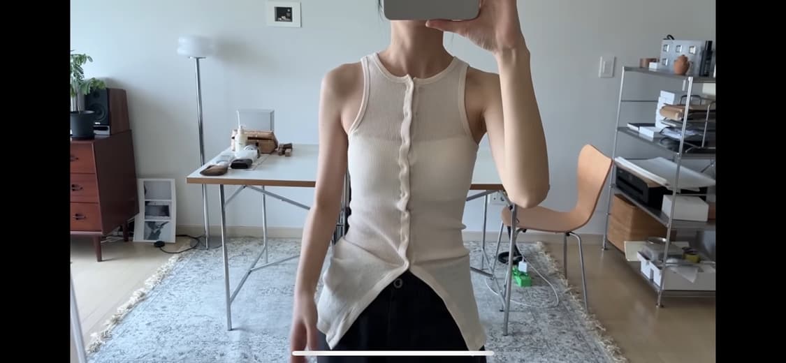 AURALEE Ivory Organic Soft Rib Tank Top1 상품이미지1