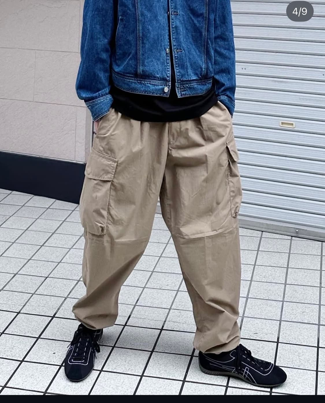 유니클로U 와이드핏 파라슈트 카고팬츠 베이지 XL 상품이미지3