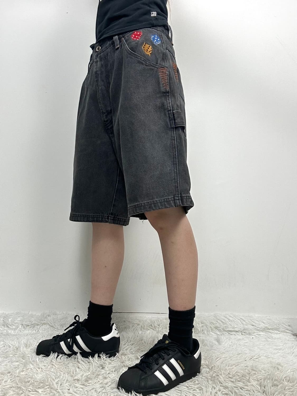 90s Godbody 올드스쿨 피어싱 맨 카펜터 반바지 상품이미지3