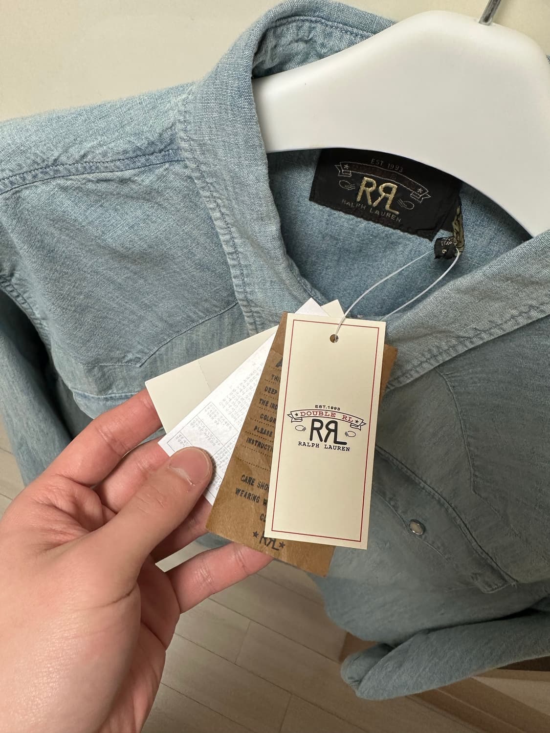 더블알엘 rrl 웨스턴 샴브레이 셔츠 새상품 사이즈 L 라지 팝니다 상품이미지2