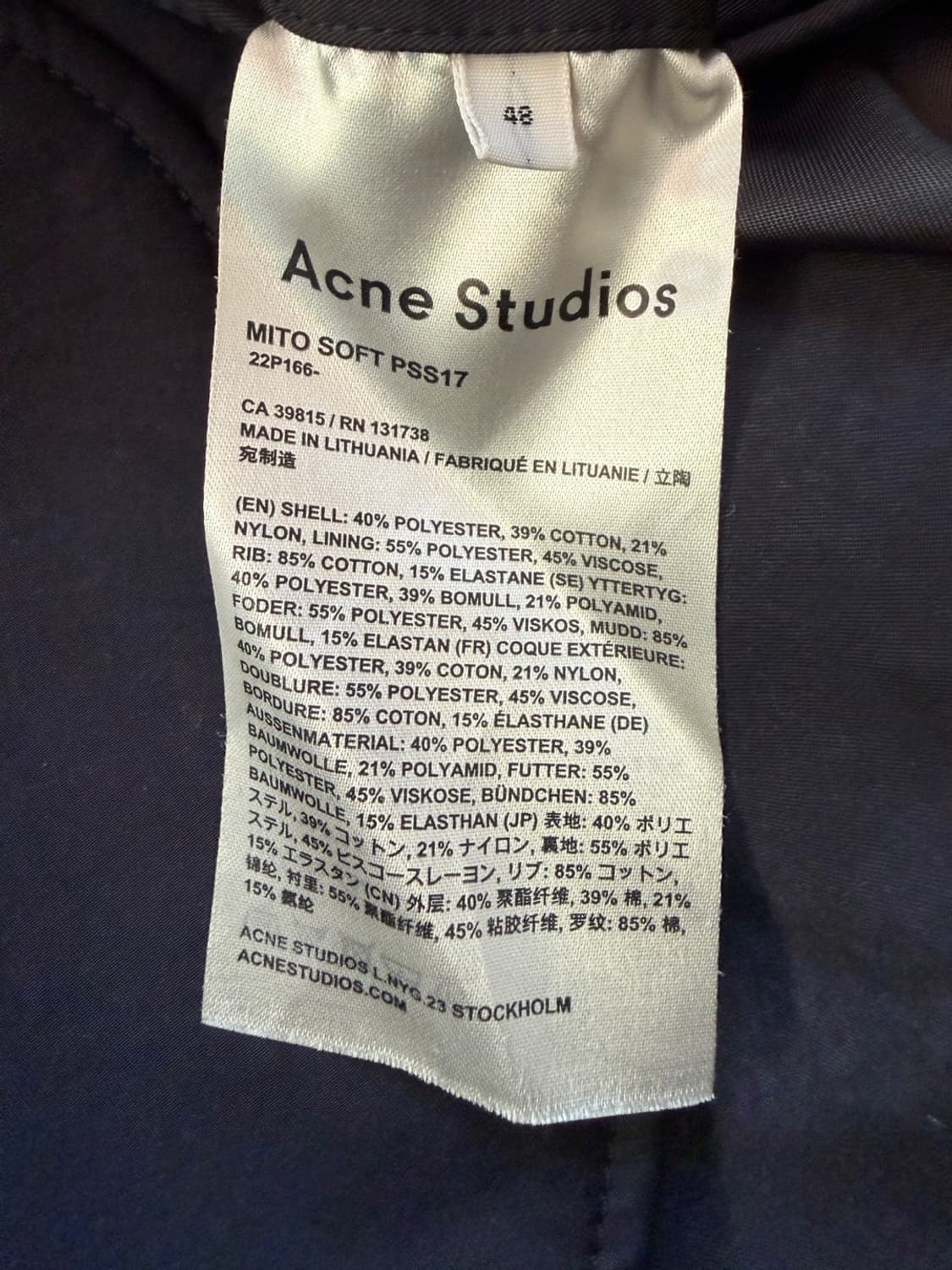 아크네 스튜디오 미토 소프트 자켓 MA-1 블루종 ACNE STUDIOS 상품이미지7