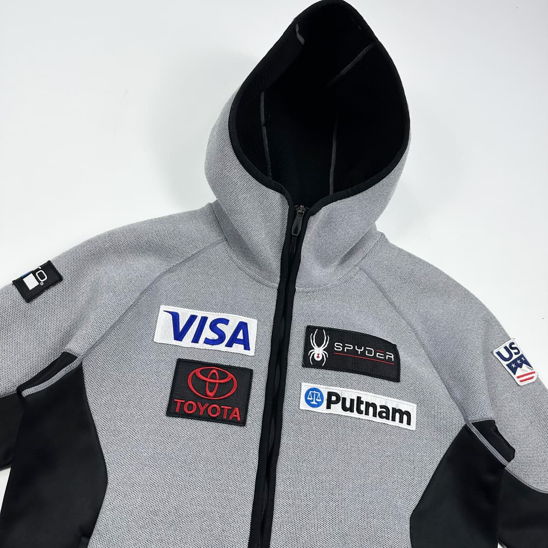 스파이더 US 스키 팀 후드집업 그레이 블랙 L 상품이미지3