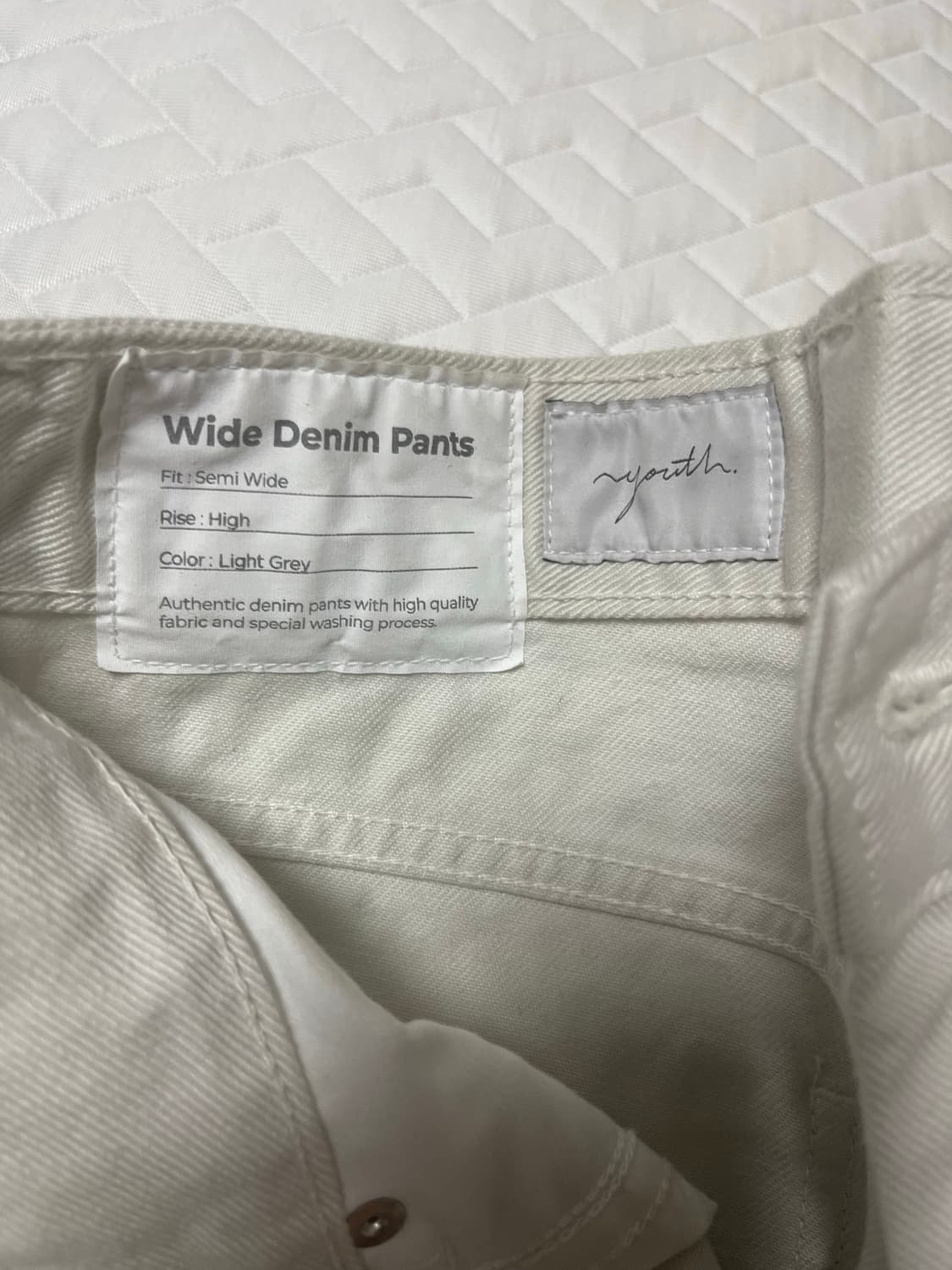 (M) youth wide denim 유스 와이드 데님 라이트그레이 상품이미지2