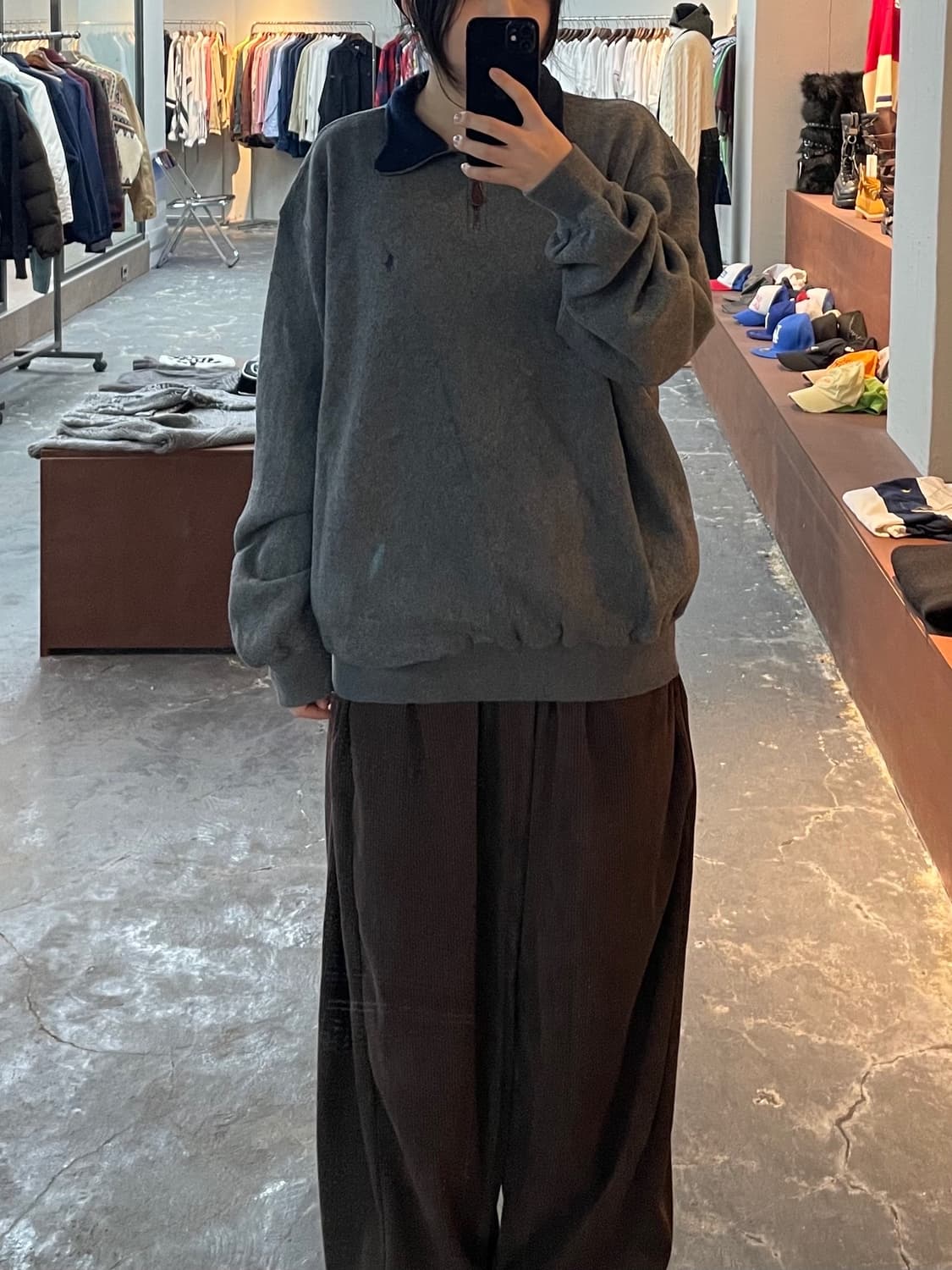 폴로 랄프로렌 딥그레이 반집업 니트 H962 상품이미지1