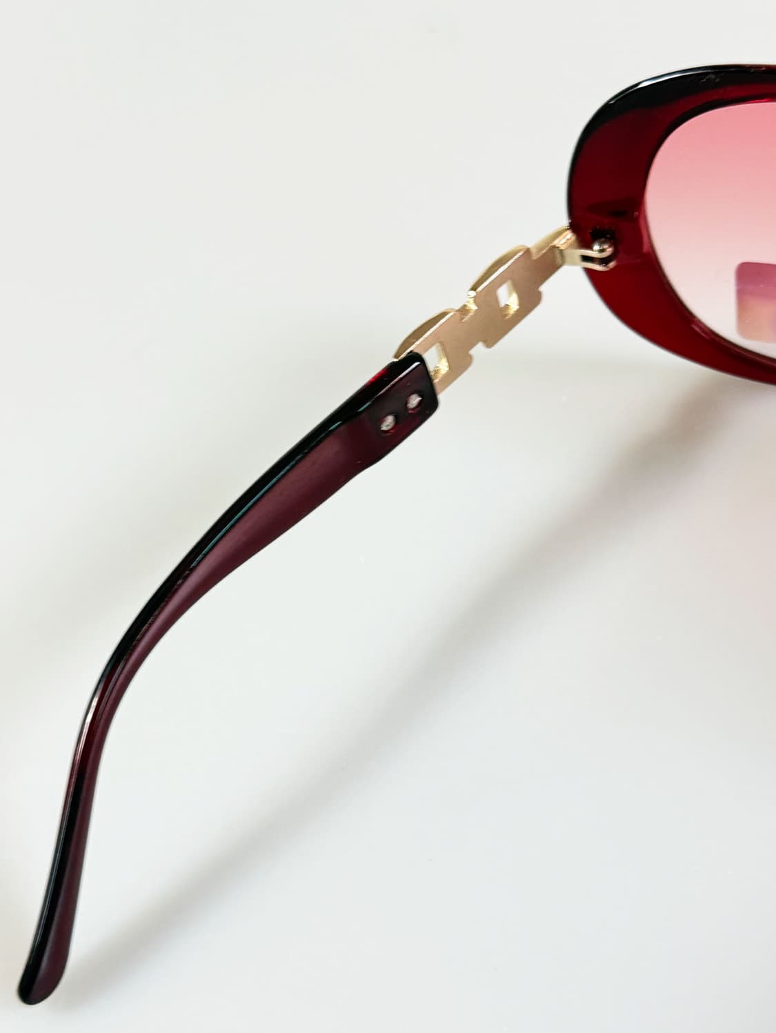 버건디 오버사이즈 볼드 스퀘어 프레임 빈티지 틴트 선글라스 상품이미지7