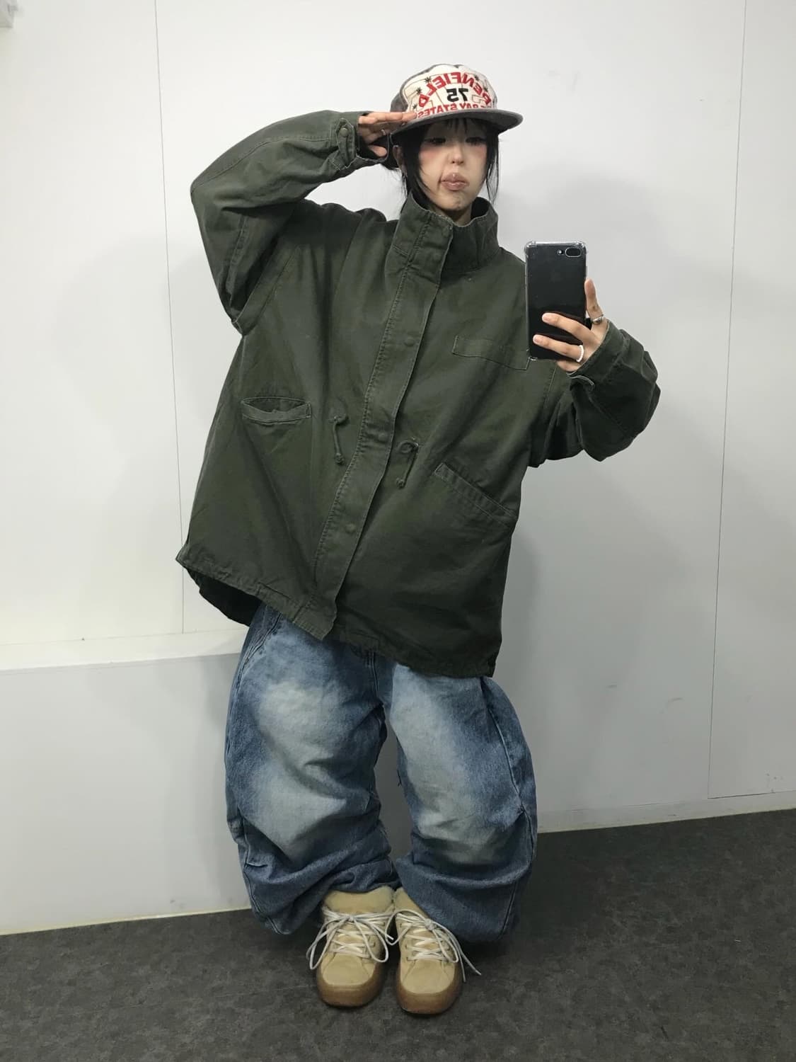 Military High Neck Khaki Jacket 상품이미지4