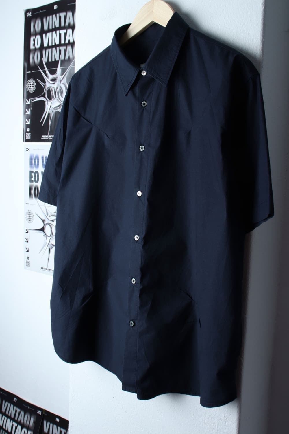 (L-2XL) 인템포무드 반팔 카라 티셔츠 셔츠 남방 무지-H31426 상품이미지1