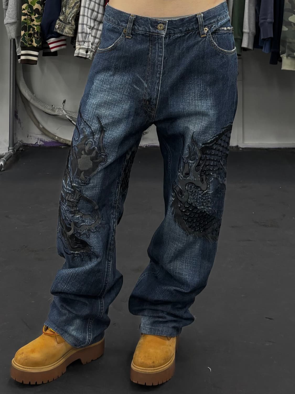 카라쿠리 타마시 오리엔탈 드래곤 데님팬츠 상품이미지1