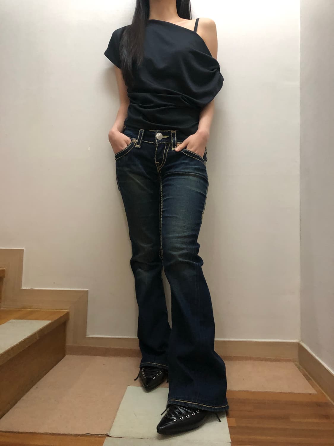 빈티지 트루릴리젼 옐로우 스티치 팬츠 상품이미지2