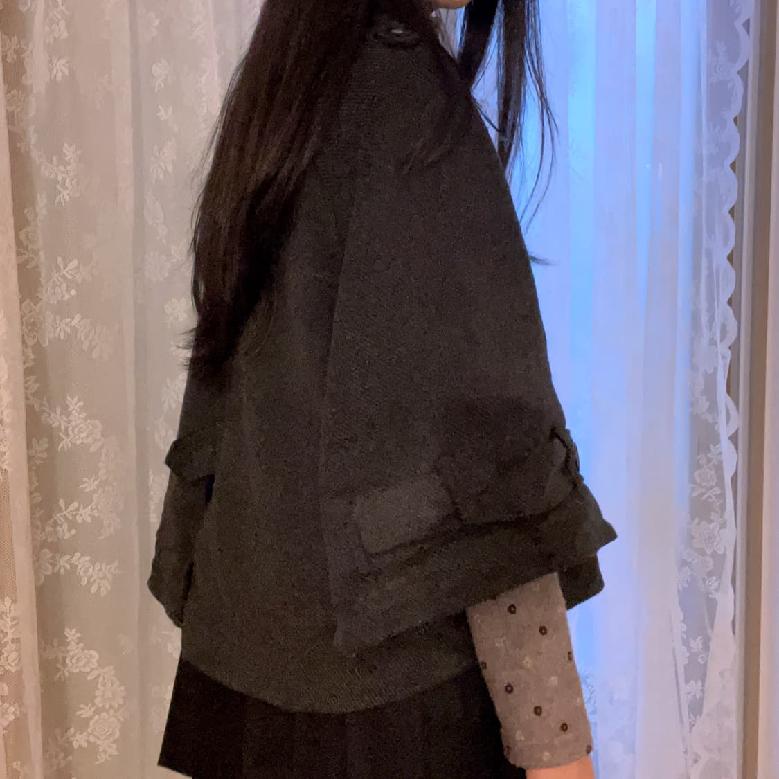 빈티지 더플 케이프 코트 상품이미지4