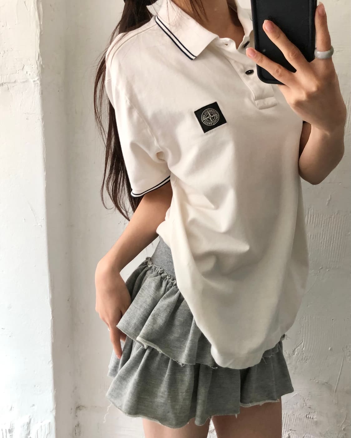 Stone Island 스톤아일랜드 아이보리컬러 슬림핏 PK 카라티셔츠 상품이미지2