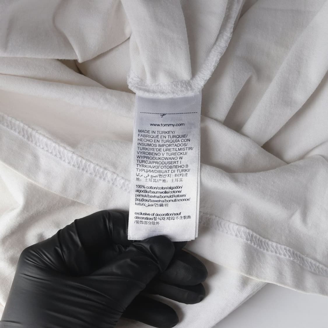 타미힐피거 빅 로고 오가닉 코튼 화이트 반팔 티셔츠 XL 상품이미지6