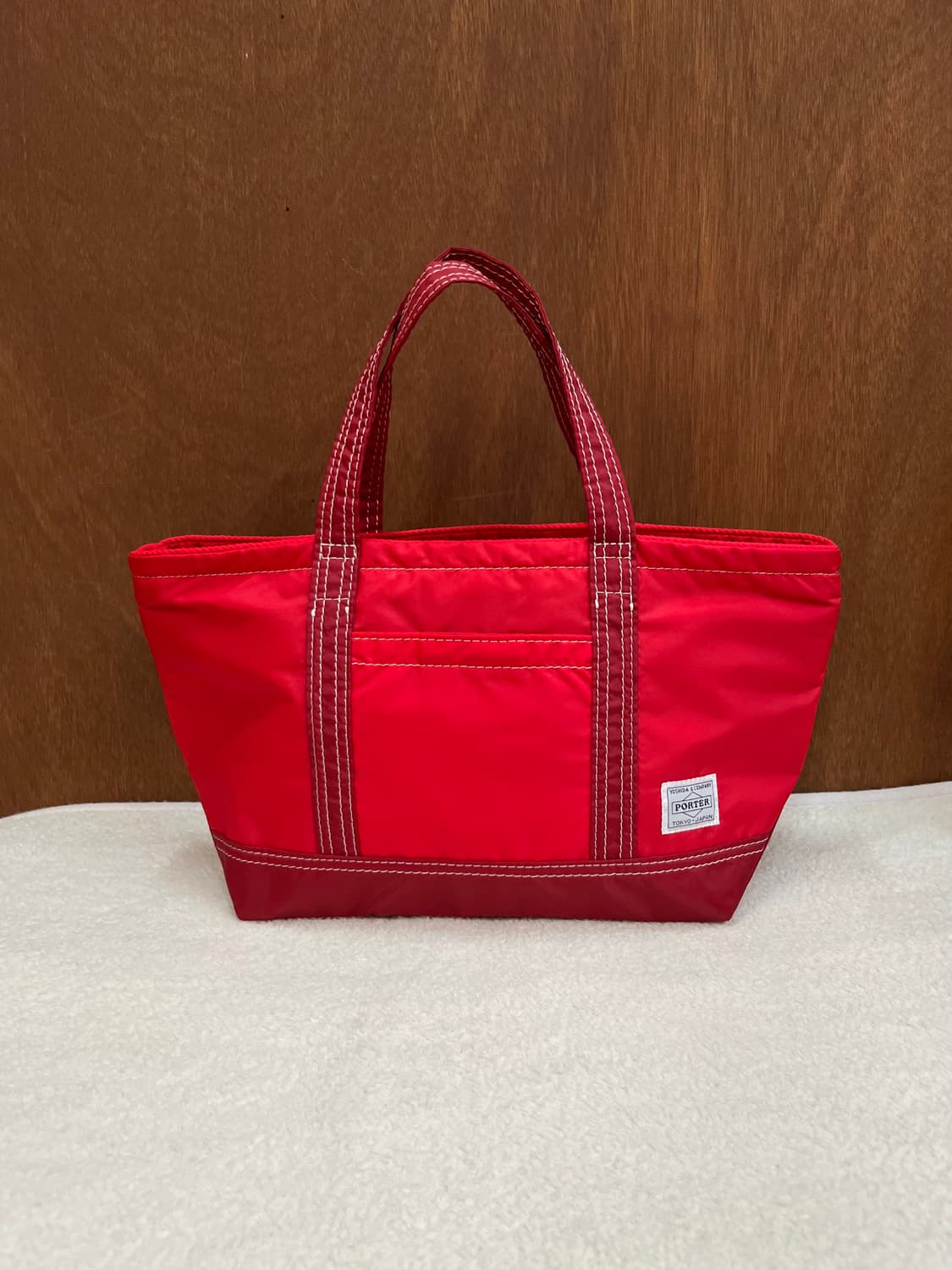 포터 화이트 스티치 토트백 레드 상품이미지1