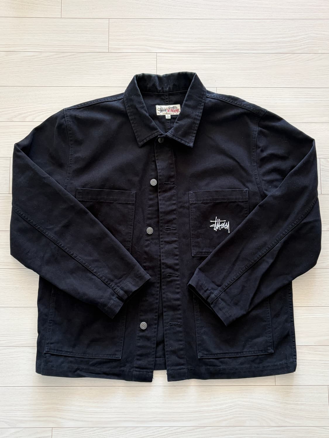 stussy 스투시 캔버스 초어 자켓 블랙 L (103-107) 상품이미지1