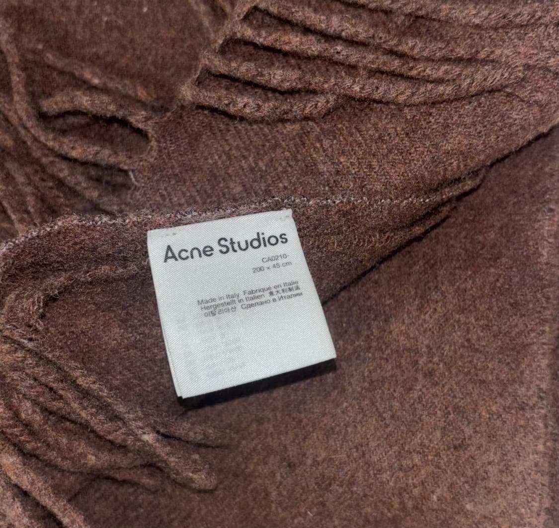 아크네 스튜디오 머플러 브라운 프린지 울 스카프 슬림 상품이미지4