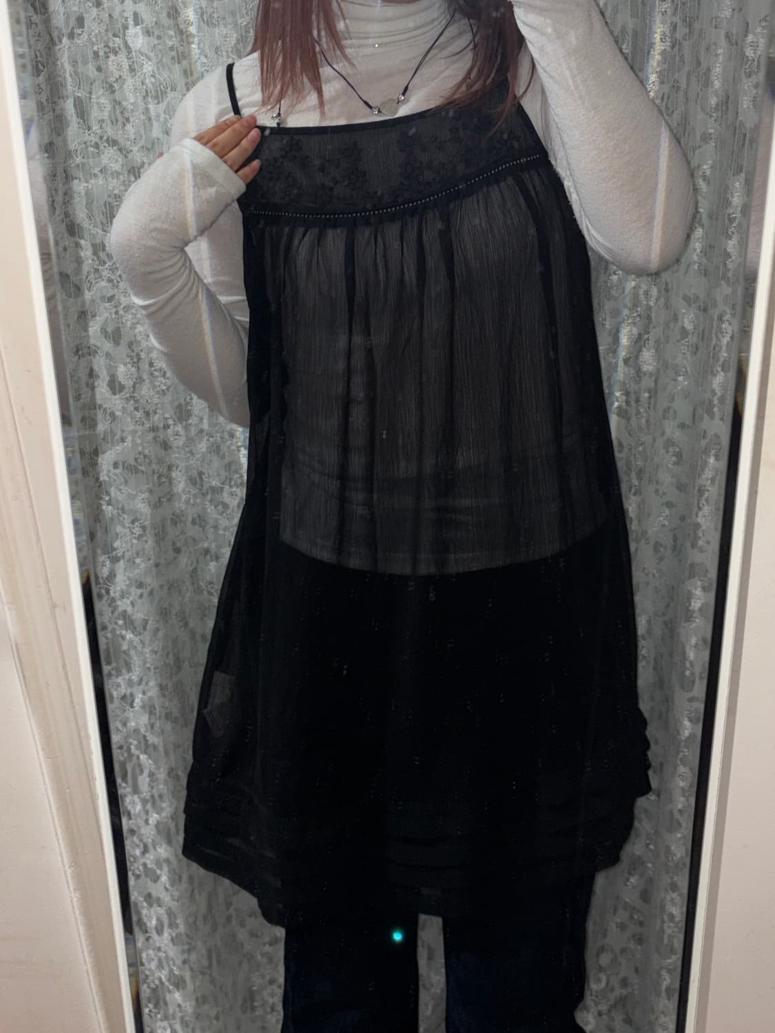 Black seethrough sleeveless 상품이미지3