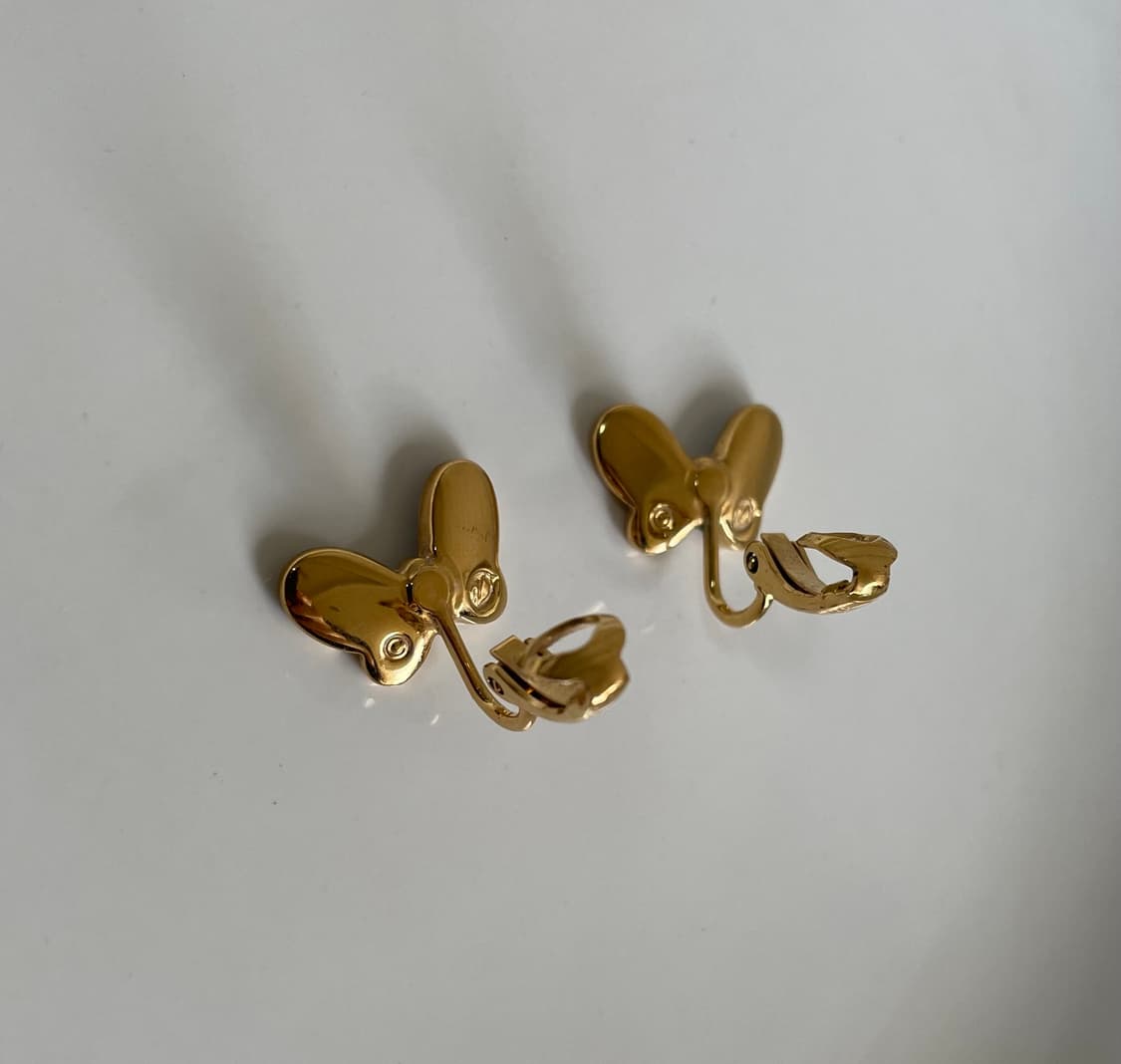 스와로브스키 정품 버터플라이 크리스탈 옐로골드컬러 귀걸이 클립형 상품이미지4
