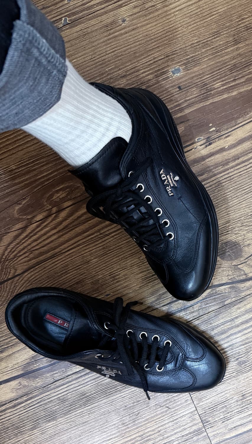 프라다(PRADA) 레더 스니커즈 블랙 36 (225~230 추천) 상품이미지10