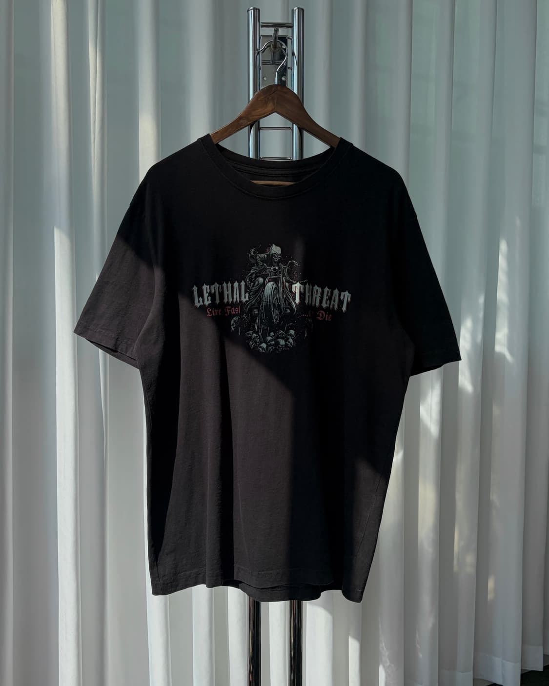 [L]USA 모터싸이클 스컬 프린팅 반팔 티셔츠 상품이미지4