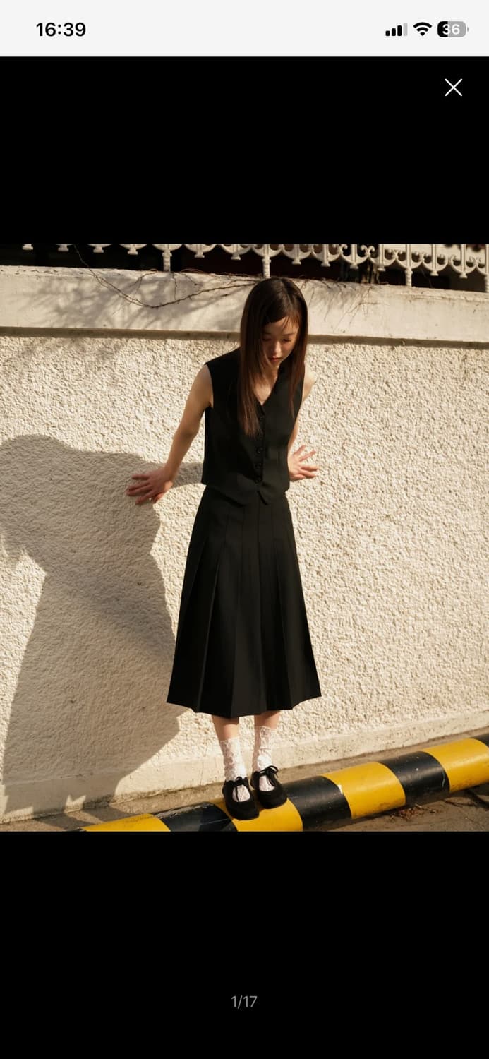 무신사 스탠다드 우먼 우먼즈 플리츠 미디 스커트 [블랙] S 상품이미지1