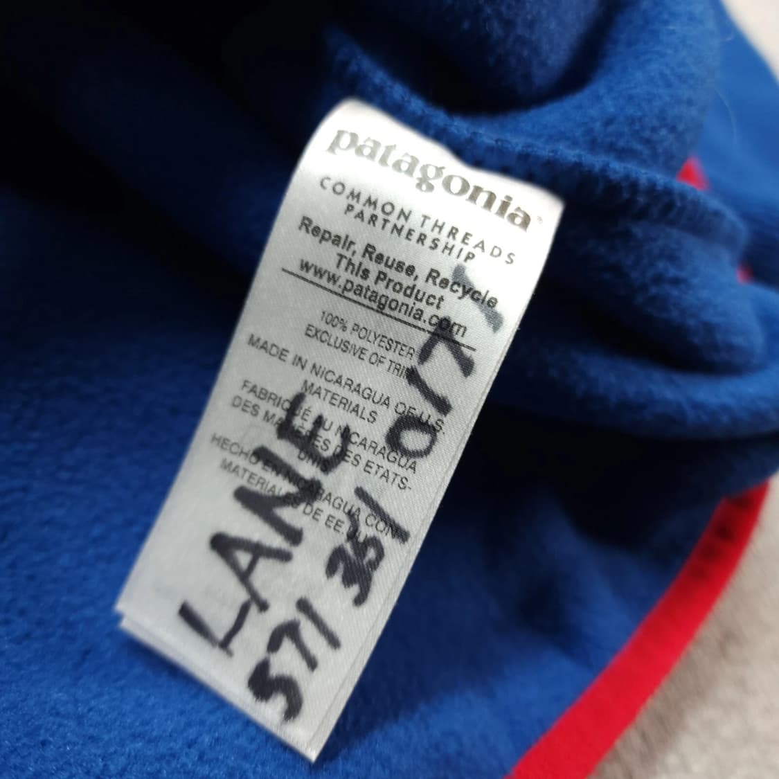 10s 파타고니아 신칠라 스냅-T 블루/레드 상품이미지4