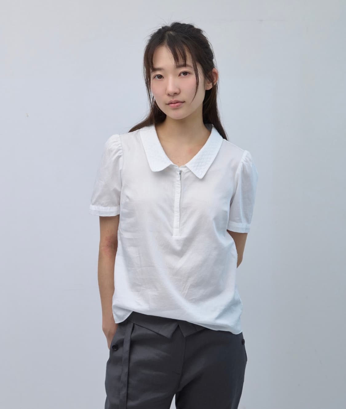 에르치바 Pebble Collar Shirt White 상품이미지2