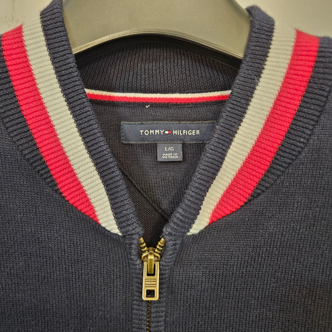 100(L)타미힐피거 니트 집업 가디건 상품이미지3