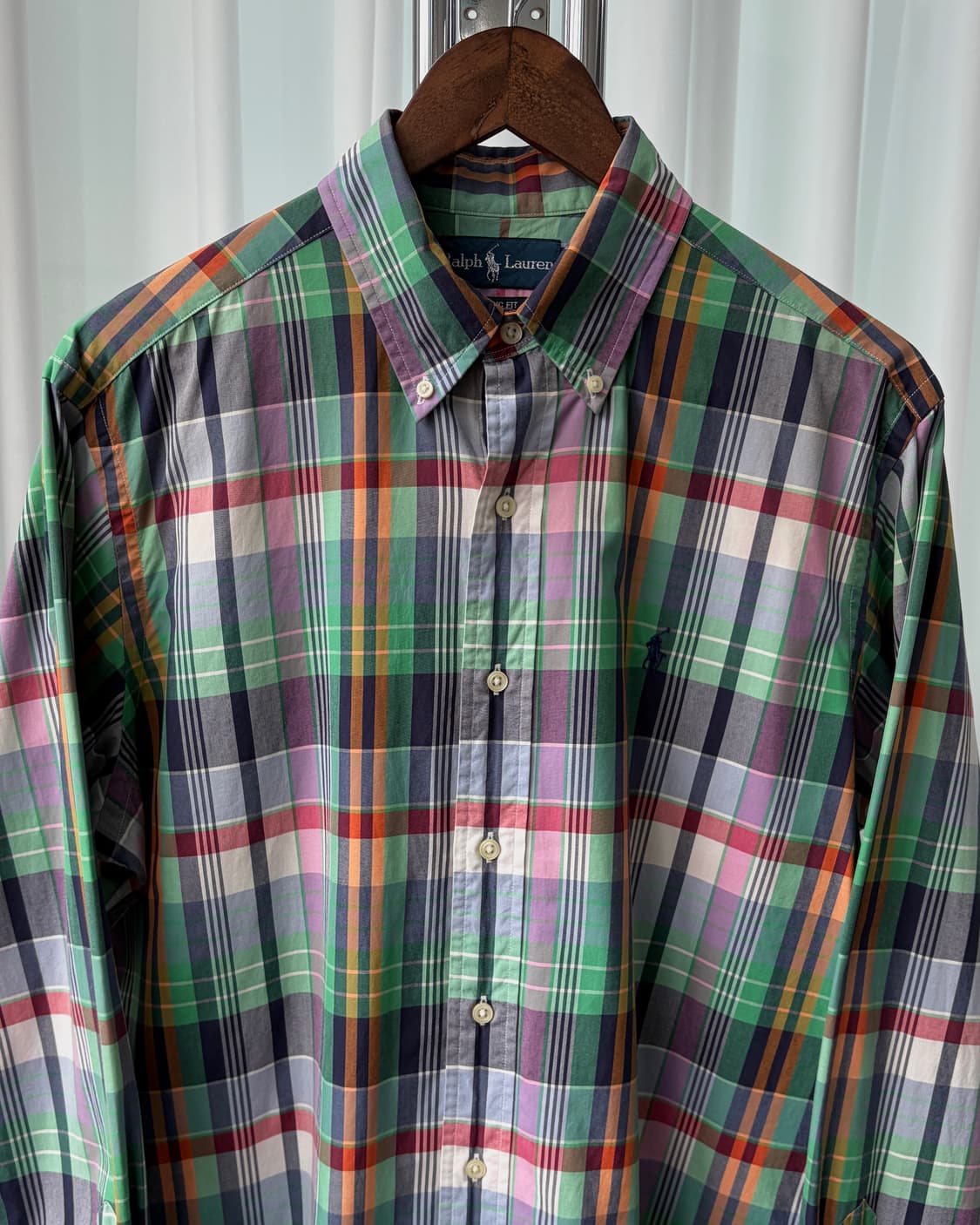 [M-L]폴로 랄프로렌 포플린 클래식핏 체크 셔츠 상품이미지5